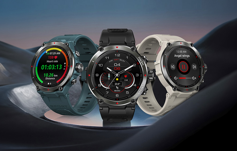 Zeblaze Stratos 2 Water-Resistant Smartwatch - Black