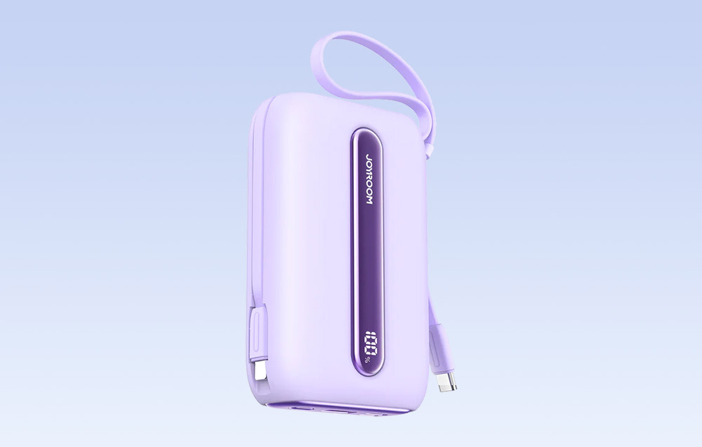 Joyroom JR-L012 Plus 20000mAh Power Bank w. USB-C, Lightning Cables - 22.5W - Purple