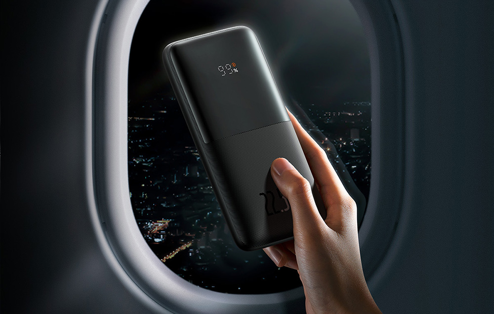 Baseus Bipow Pro Digital Display Fast Charge Power Bank 10000mAh/22.5W - 2xUSB, USB-C - Black