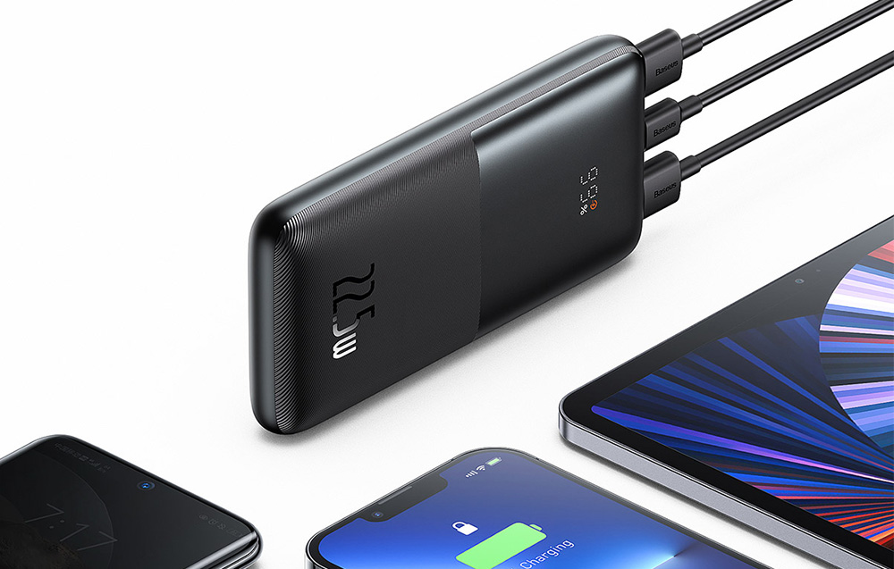 Baseus Bipow Pro Digital Display Fast Charge Power Bank 10000mAh/22.5W - 2xUSB, USB-C - Black