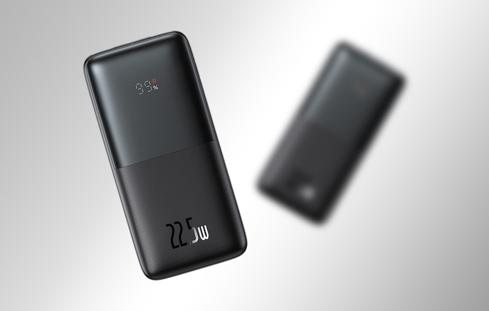 Baseus Bipow Pro Digital Display Fast Charge Power Bank 10000mAh/22.5W - 2xUSB, USB-C - Black